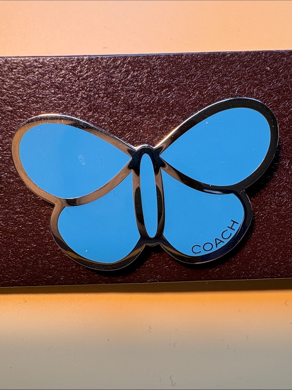 Coach Blue Butterfly Enamel Pin